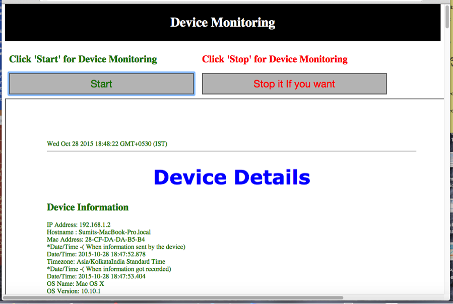 DeviceDetails of DeviceMonitoringTask